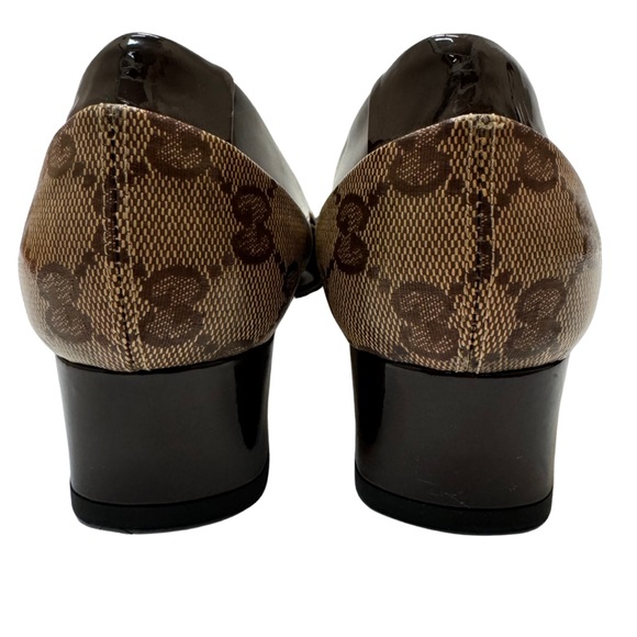Classic Gucci GG Guccissima Bamboo Horsebit Monogram Mid-Heel Pumps Size 36 C - Picture 11 of 16
